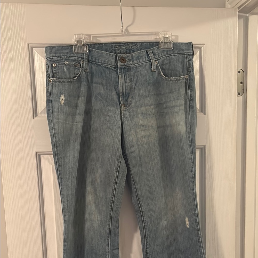 American Eagle Blue Flare Wide Leg Jeans